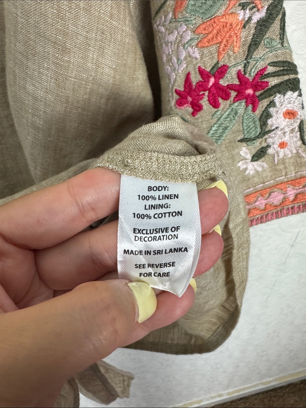 Spartina 449 Delilah 100% Linen Top Alljoy Landing Tropical Embroidery - Picture 11 of 12